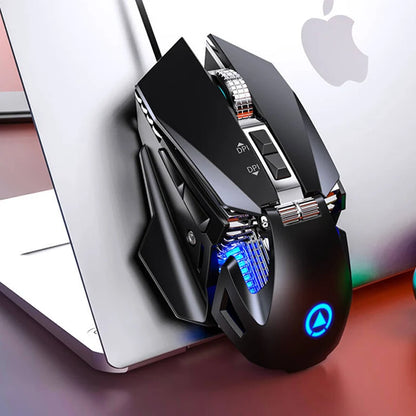 Rato Gaming eSports com Fio e Retroiluminação RGB, 200-7200 DPI Ajustáveis, USB com Fio para PC, Portátil e Jogos FPS