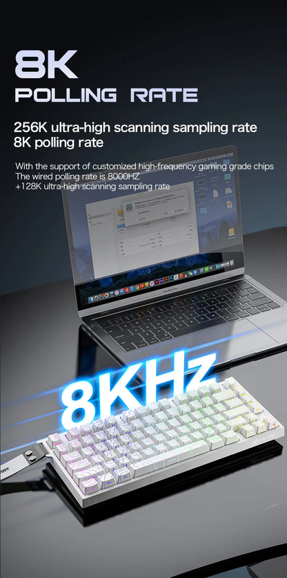 ATTACK SHARK R82HE Gaming Keyboard Magnetic 75% Wired 8000Hz Rapid Trigger ProGamer Keyboard, 0.005mm RT Accuracy, 0.08ms Latency
