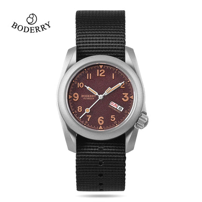 Boderry VOYAGER Field Watches Bronze Case Automatic For Seiko NH35 Watch 100M Waterproof Clock Military Vintage Wristwatch Mens