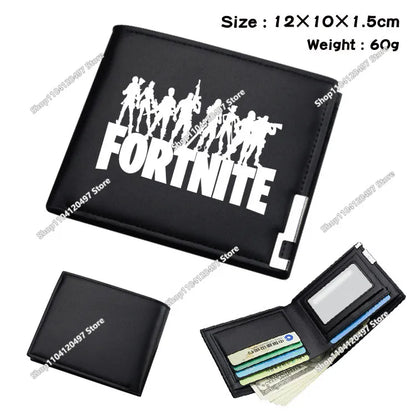 Fortnite Shooting Game Peripheral PU Snap Button Wallet Anime Coin Purse Folding Leather Wallet Card Holder Student Gifts