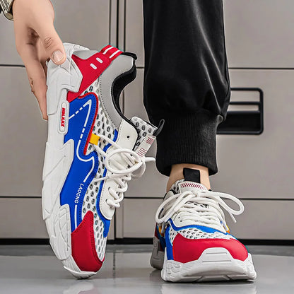 Scarpe sportive da uomo estive in rete, casual e alla moda, con lacci, scarpe da passeggio, nuove, per giovani, comode per gli spostamenti quotidiani, versatili, sneakers