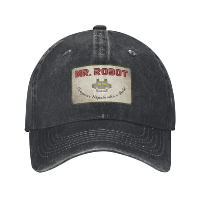 Računalo sa Sourires, anime, smiješni Mr Robot, prilagođeni retro kaubojski oprani bejzbolski kape za muškarce, traper kapa za sunce, hip hop kapa