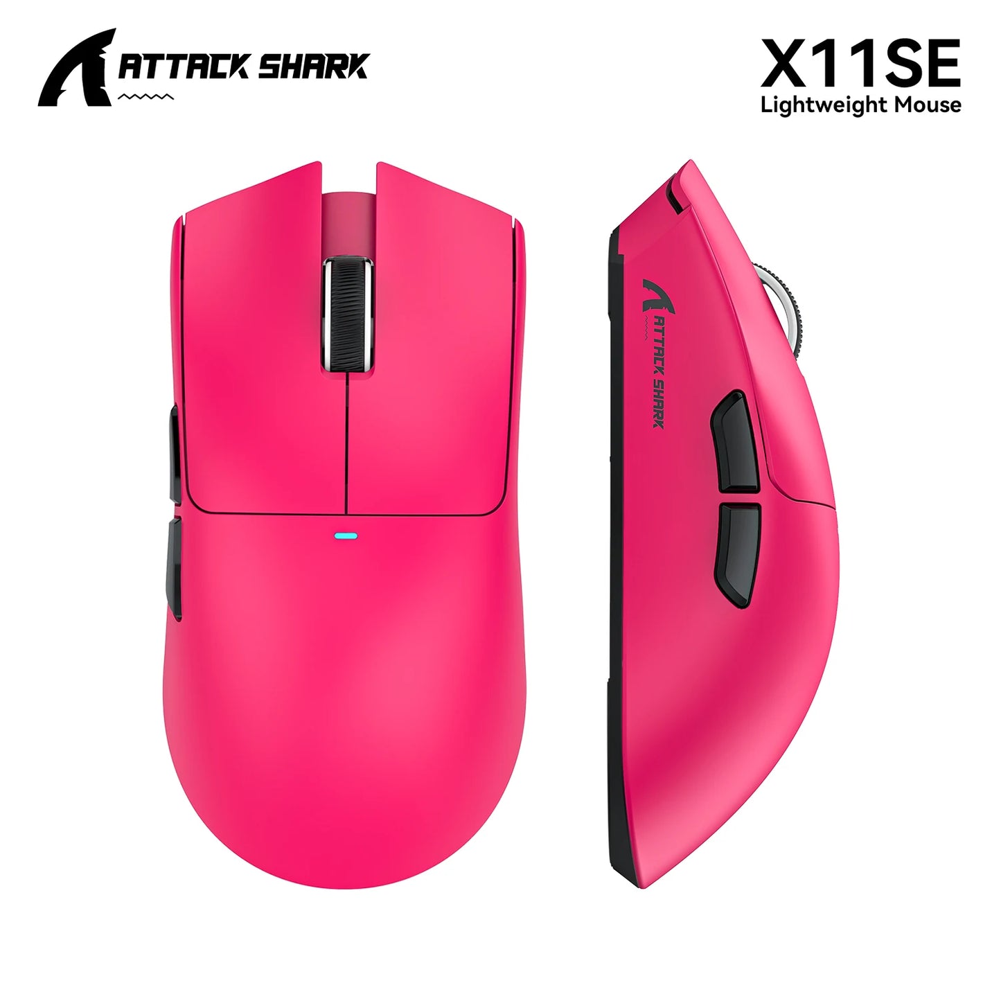 Rato gaming ATTACK SHARK X11 e rato sem fios X11 SE 22000 DPI, sensor PAW3311, BT/2.4G/com fios, leve 59g, 2000W cliques