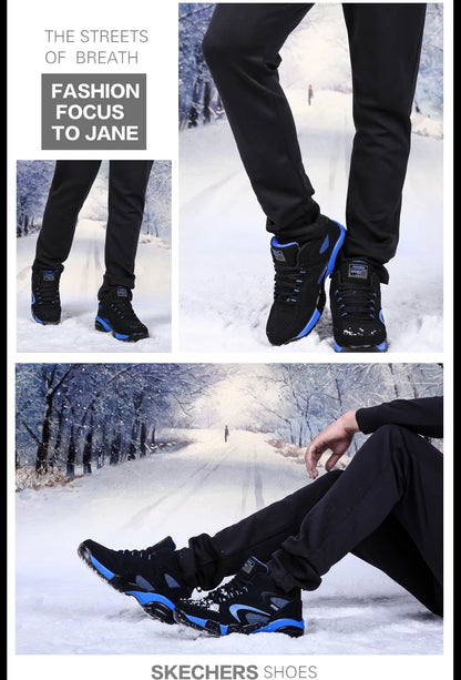 Men's Snow Boots Winter Warm Couple Casual Sneakers Fashion Leather Outdoor Sport Running Tenis Men Non-slip Big Size 48 Trainer