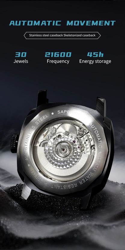 SEAKOSS GMT Men‘s Diving Automatic Mechanical Watches Seagull ST2557 Movement 316L Super Luminous Calendar 10Bar Reloj Homber