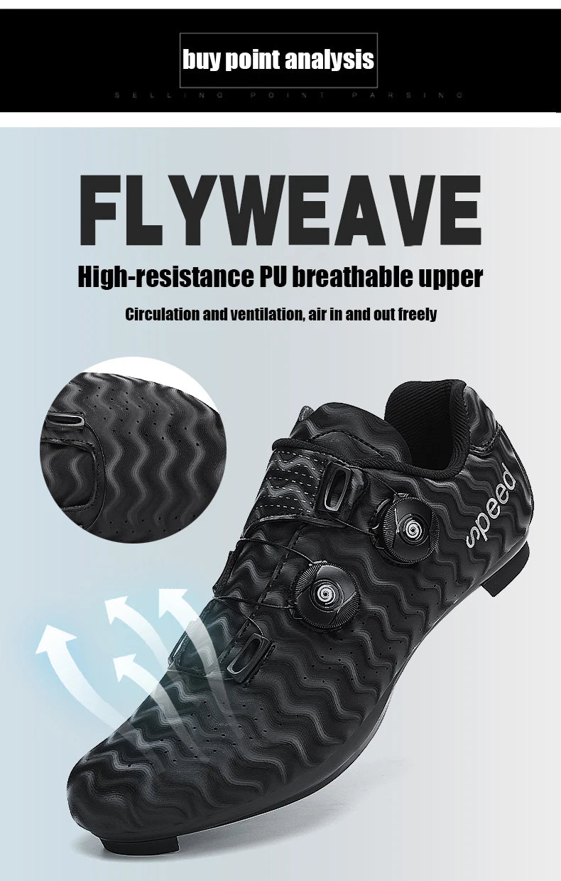 New Cycling Shoes Men's Self-locking Racing Road Cycling Sports Shoes Lockless Training Shoes Women's SPD Cleats Cycling Shoes