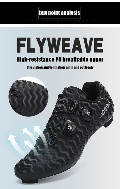New Cycling Shoes Men's Self-locking Racing Road Cycling Sports Shoes Lockless Training Shoes Women's SPD Cleats Cycling Shoes