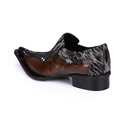 Men Luxury White Gold Metal Toe Oxford Elegant Loafers Slip On Dress Shoes Formal Wedding Party PU Leather Shoes Size 38-46