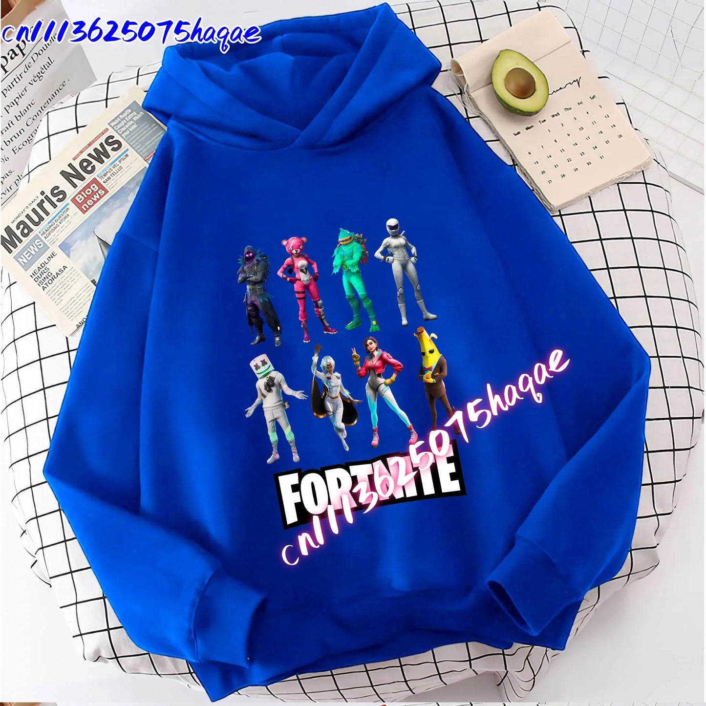 Sweatshirts Fortnite Novos para Criança, Hoodie com Estampado de Personagem de Jogo em Desenho Animado, Tops Casuais de Outono, Roupa de Inverno para Meninos Bebés