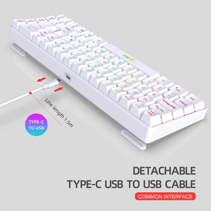 RGB backlit keyboard Russian 69 keys white membrane gaming wired ergonomic Keyboards for compact mini for pc laptop color black
