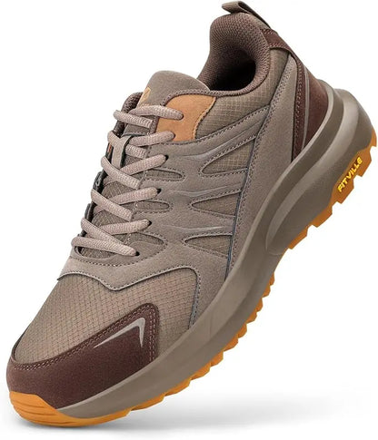 FitVille extra breda sneakers för män, vandrings- och promenadskor, bred tåbox, lätt löparsko för platta fötter med fotvalvsstöd