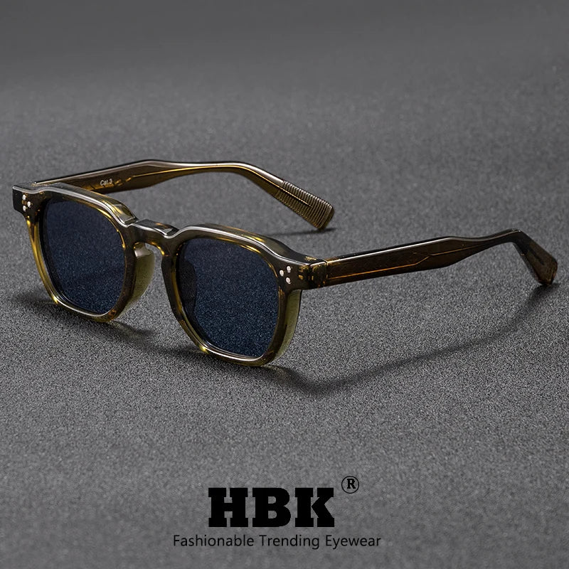 HBK Fashion Retro Men Sunglasses Classic Square Frame  Design Sun Glasses Women Outdoor Travel Party Business Festival Gift