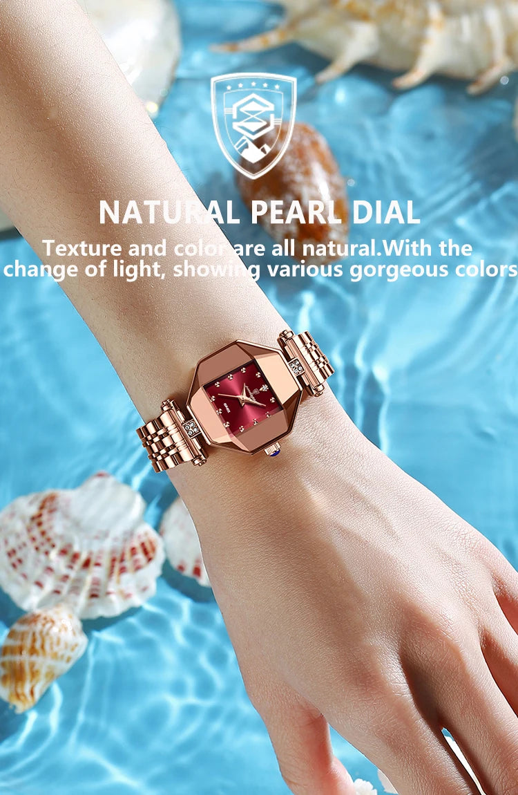 POEDAGAR Luxury Brand Women Watch Stainless Stain Waterproof Quartz Watches For Woman Fashion Simple Rose Gold Ladies Watch Gift
