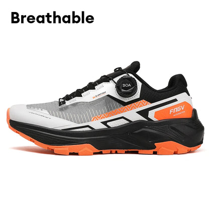 Men's Running Shoes with Rotating Buckle Breathable Mesh Lightweight Sneakers for Men Gym Workout Casual Waterproof Sports Shoes