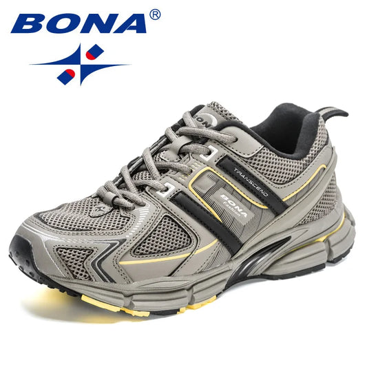 BONA 2023 New Designers Light Running Jogging Mesh Shoes Breathable Comfortable Men Sneaker Casual Outdoor Sport shoes Man Mesh