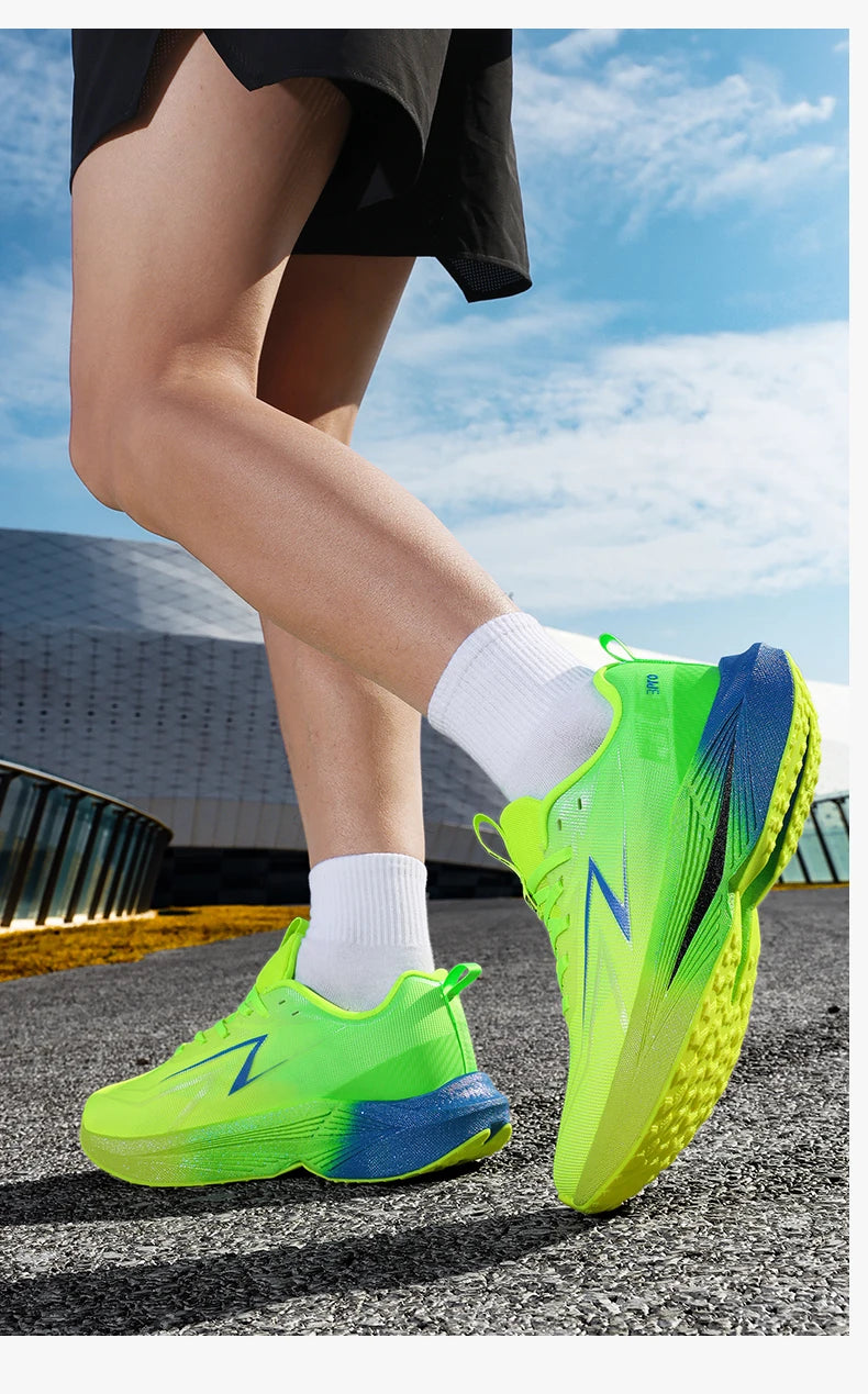Running Shoes Carbon Board Speciality Marathon Men Sports Reticular Breathable Lightweight Women's Athletic Nonskid Sneakers