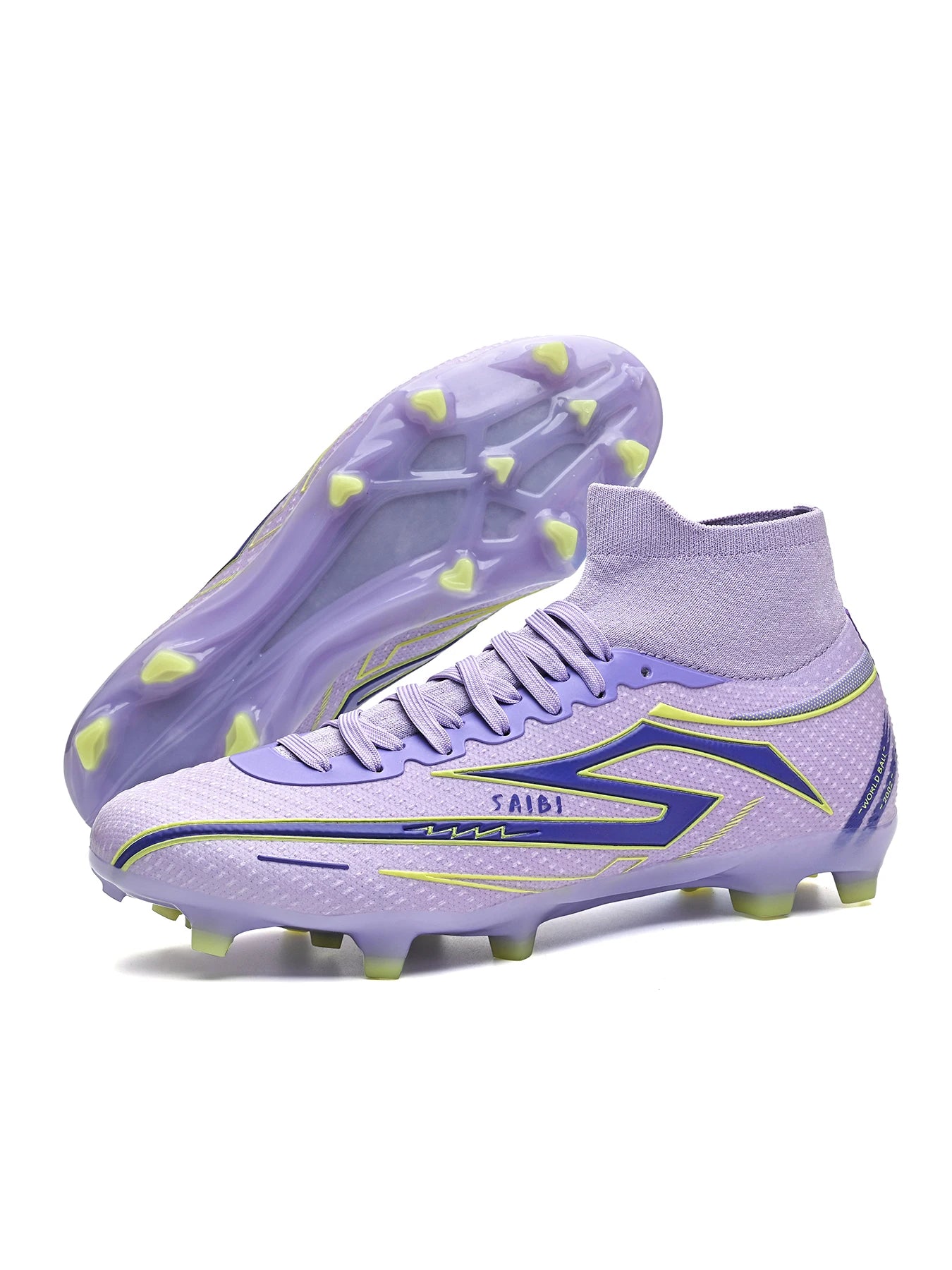AG/FG Long Studs Soccer Shoes，PU Fabric Mixed Upper，TPU Sole Wear Resistant Anti Slip，Men Women Kids Youth Outdoor Sports