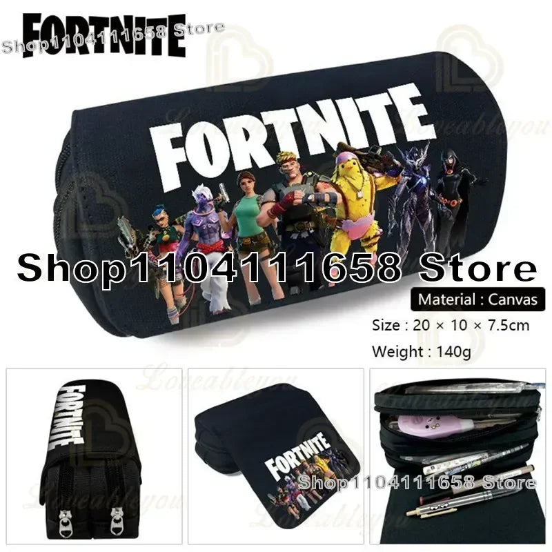 Fortnited Trousse Large Capacity Waterproof Velcro Pencil Case Student Black Estuche Stationery School Pennenzak Supplies