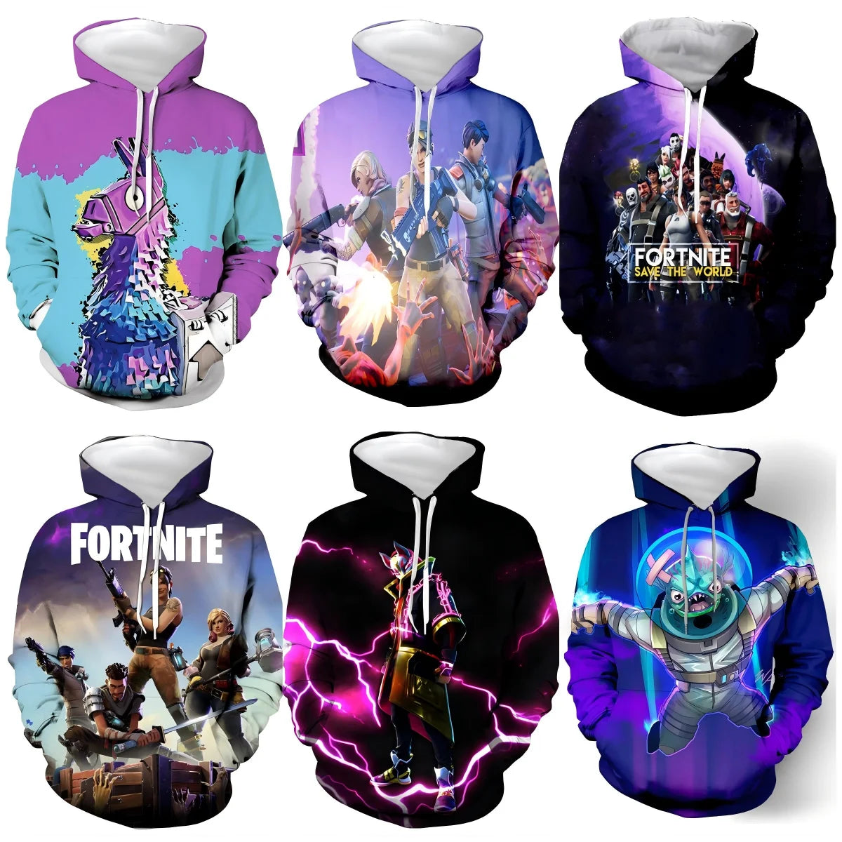 Children's Fortnite 2024 Sweatshirt 3D Digital Printed Hoodie Men's and Women's Pullover Jacket Long Sleeve Children's Gift