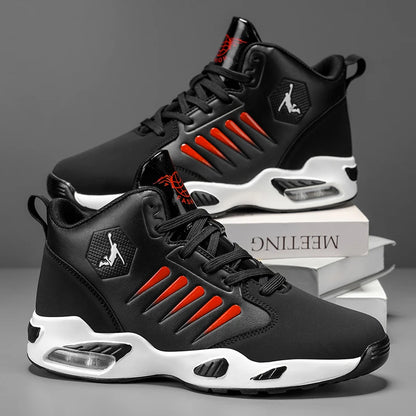 Men's High-Top Basketball Shoes Feature a Breathable Mesh Design for Maximum Comfort Outdoor Shock-Absorbing Running Shoes, High-Rebound Cushioning Technology, Make Running Smoother and More Comfortable, Enhance Support, Styl