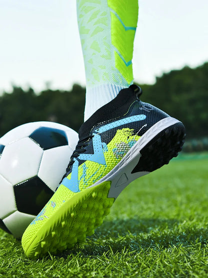 Scarpe da calcio professionali TF Broken Nail per adolescenti, resistenti, modello HighTops, scarpe da allenamento per adulti da esterno antiscivolo