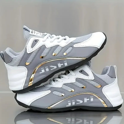 Breathable and comfortable men's sports shoes, with an inner height increase and a low top strap, suitable for outdoor sports an