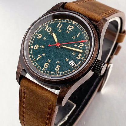 PVD Bronze Case TANDORIO 36mm Military Field Watch Men Japanese NH35A Automatic Movement Sapphire 200M Waterproof Pilot Watches