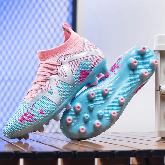 Fashion AG FG football shoes PU Fabric Lightweight Upper TPU Wear Resistant Sole Non-slip For Men Women Training Match