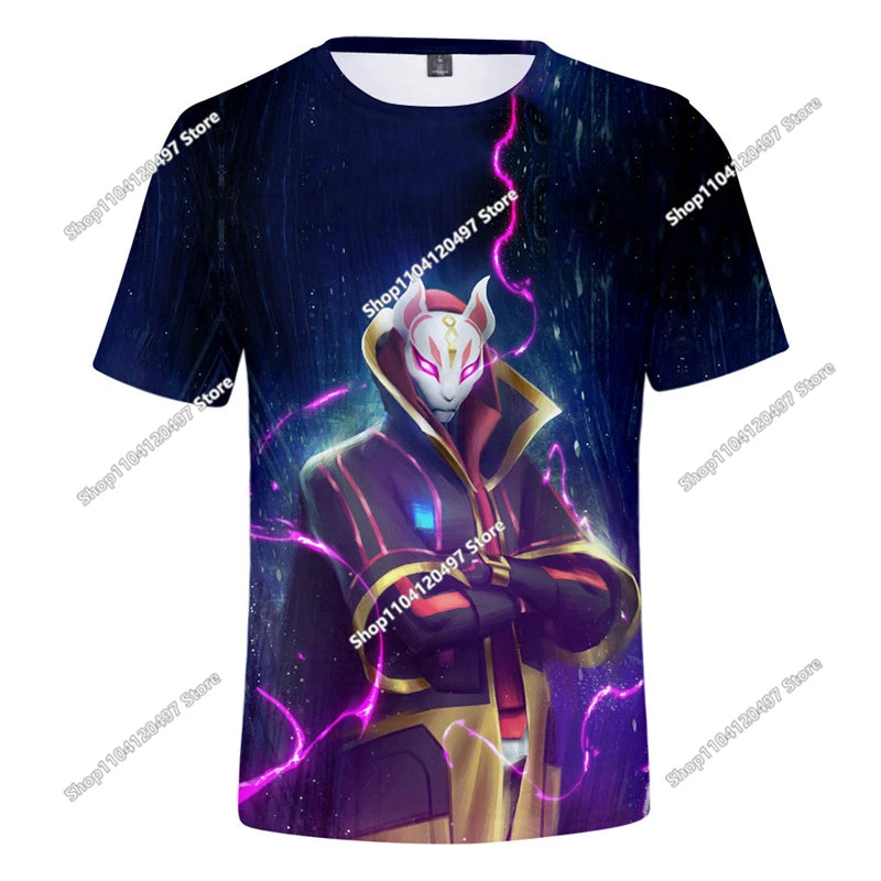 Fortnite T-Shirt Men Shoot Game Battle Hero T-shirt Victory Royale Clothing Young Children T-shirts for Boys Girls Ages 2-14