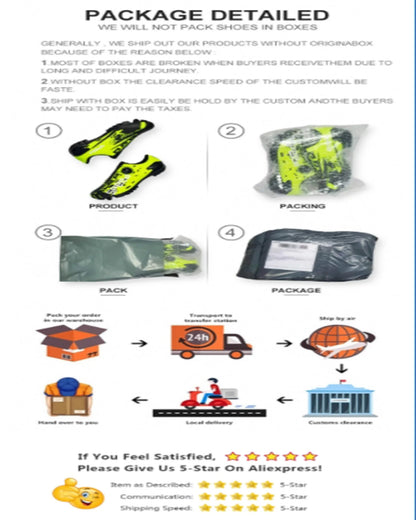 New Men's and Women's Football Shoes, Indoor and Outdoor Sports Shoes with Long and Broken Studs for Football Training Mat