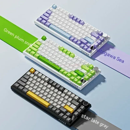 Ajazz AK820 Professional Mechanical Keyboard TFT Screen Multifunctional Knob Game Keyboard 3 Mode Hot Plug RGB Pad Office Gift