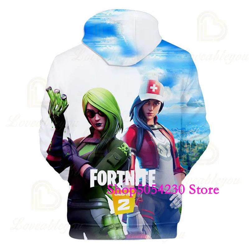 Fortnite Season 2 Boys and Kids Hoodies Cartoon Casual Sweatshirts Battle Game Heroes Print Polyester Autumn Girls Pullovers