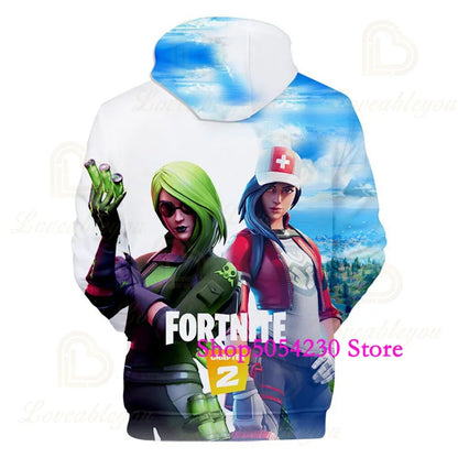 Fortnite Season 2 Boys and Kids Hoodies Cartoon Casual Sweatshirts Battle Game Heroes Print Polyester Autumn Girls Pullovers