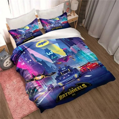 3D Printed B-Batman Bedding Set, Cartoon Duvet Cover and Pillowcases, Multiple Sizes, Bedroom Decor, Teen and Adult Gift