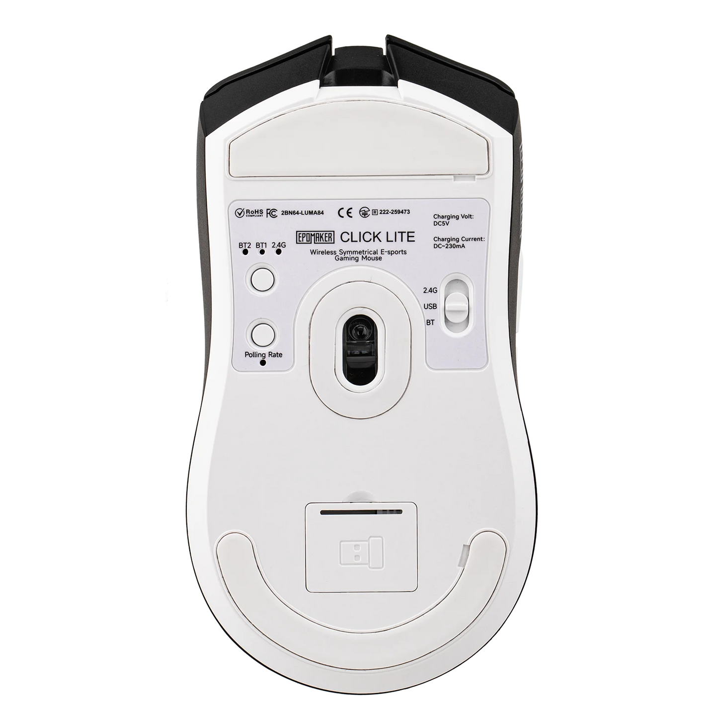 Rato Gaming sem Fios/BT/2.4GHz e com Fio EPOMAKER Click Lite, Sensor PAW3311, 800 a 24000 DPI, com Bateria de 500mAh para PC/Mac/Linux