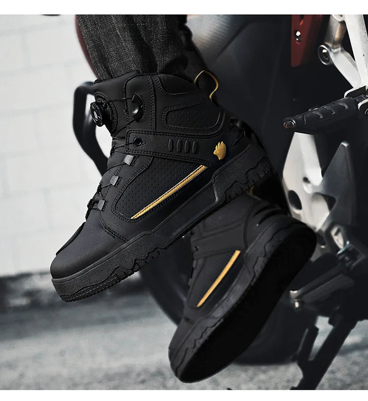 Motorcycle Boots Men Biker Shoes Moto Sneaker Microfiber Leather Adventure Motocross Shoes Anti-slip Motorcycle Equipment