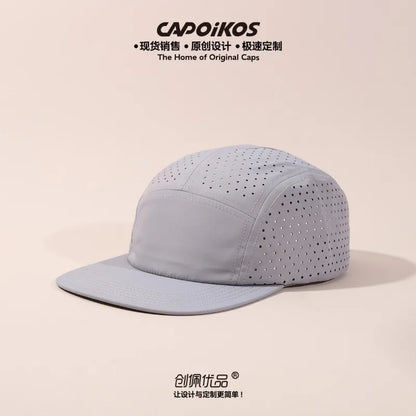 Anpassad logotyp, enfärgad, femdelad, snabbtorkande basebollkeps för män och kvinnor, i nätmaterial, andningsbar, för camping, sport och skateboard