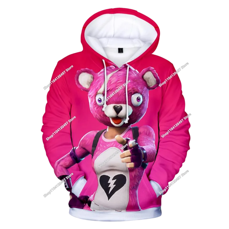 Sweatshirt com Capuz Infantil 3D 2025, Nova Série Anime Fortnite Estampada, Pullover de Marca Trendy, Presente