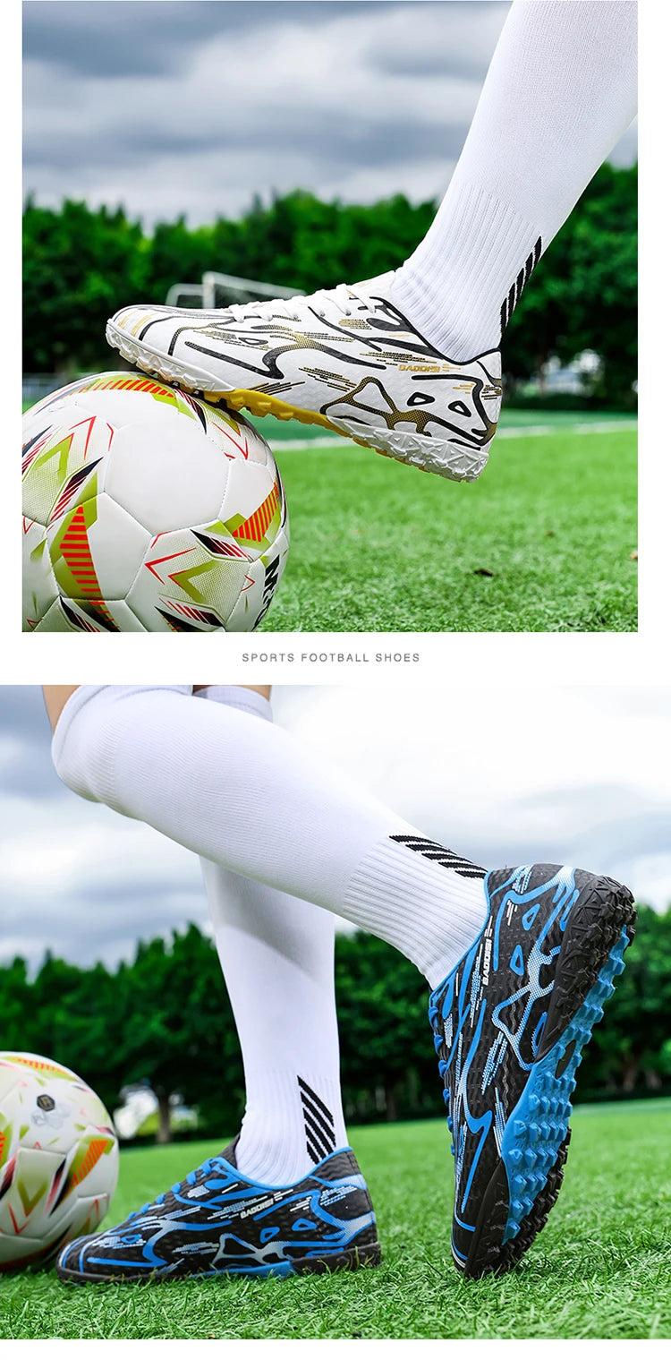 New Men's Football Boots TF Sport Training Soccer Shoes Soft Ultralight Breathable Professional Sneakers Unisex Grass Cleats Match