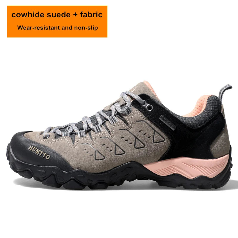 HUMTTO Trekking Shoes for Women Winter Hiking Shoes Womens Waterproof New Luxury Designer Climbing Leather Casual Woman Sneakers
