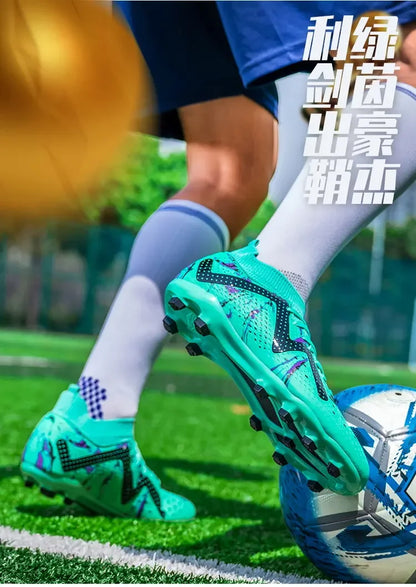 Oversized Football Boots For Youth & Children, Comfy Flexible Design, Stable Anti-slip Performance For Outdoor Field Sports