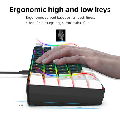 HXSJ USB Computer Keyboard and Mouse Kit with 61-Key Wired RGB Backlight Wired Gaming Mouse Colorful LED Lighting for PC Laptop