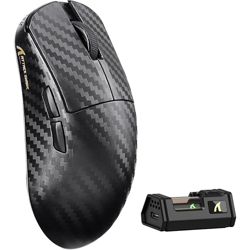 Rato Gaming Sem Fios ATTACK SHARK R11 ULTRA 49g em Fibra de Carbono 8000Hz, 42000 DPI, 20000 FPS, PAW3950MAX, Chip Nordic 52840