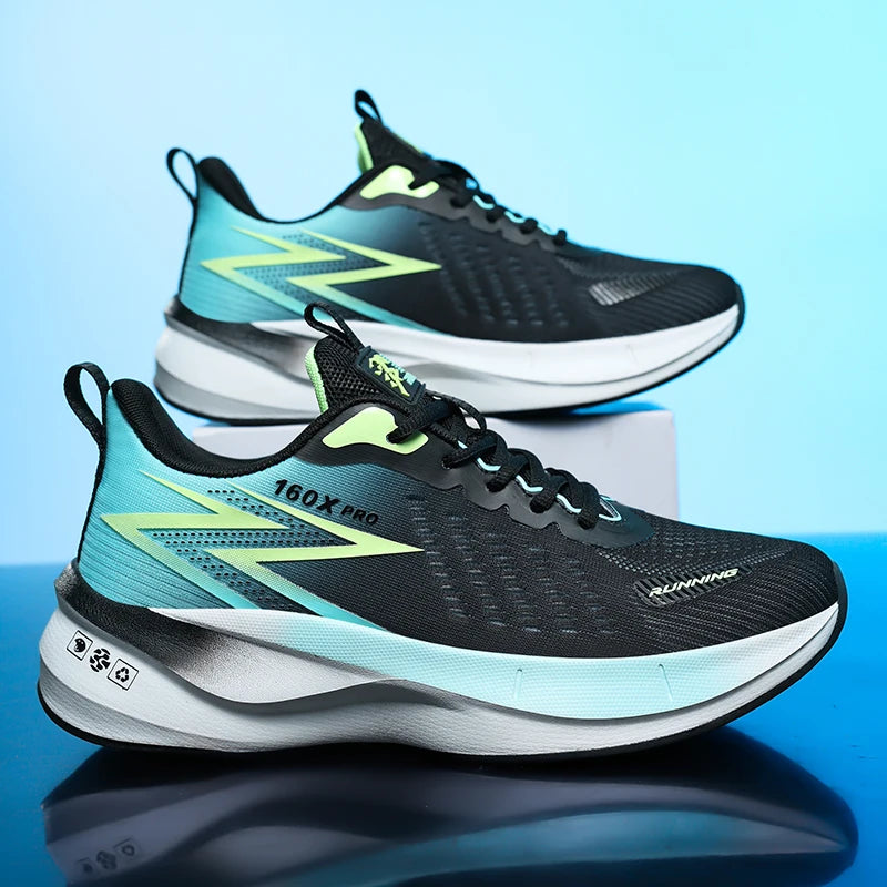 Brand Men's Carbon Plate Running Shoes Soft Cushion Shock Absorbing Sports Shoes Unisex Sneakers Light Anti-Slip Training Shoes