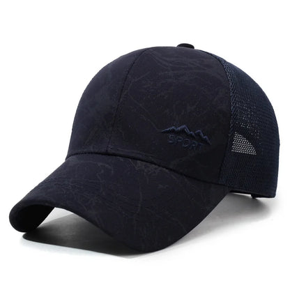 Chapeau d'été pour homme, visière de sport d'extérieur, casquette de baseball à dos en maille, casquette de pêche décontractée et respirante, casquette de camionneur