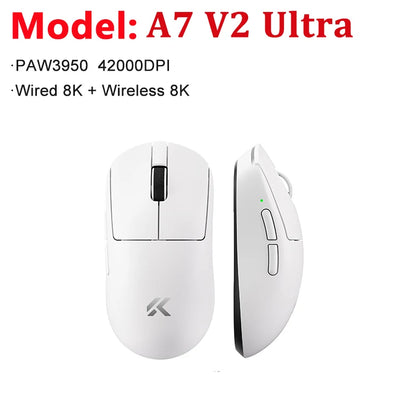 MCHOSE A7 V2 Ultra / Pro Lekka bezprzewodowa mysz gamingowa Dual 8000Hz PAW3950 TI 42000DPI dla graczy e-sportowych na PC