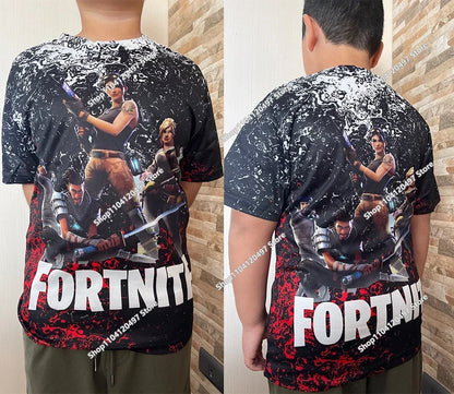Fortnites Theme Birthday Number T-Shirt Summer Child White Clothes Cartoon Hot Game Short Sleeve Tees Casual Tops Funny Gifts
