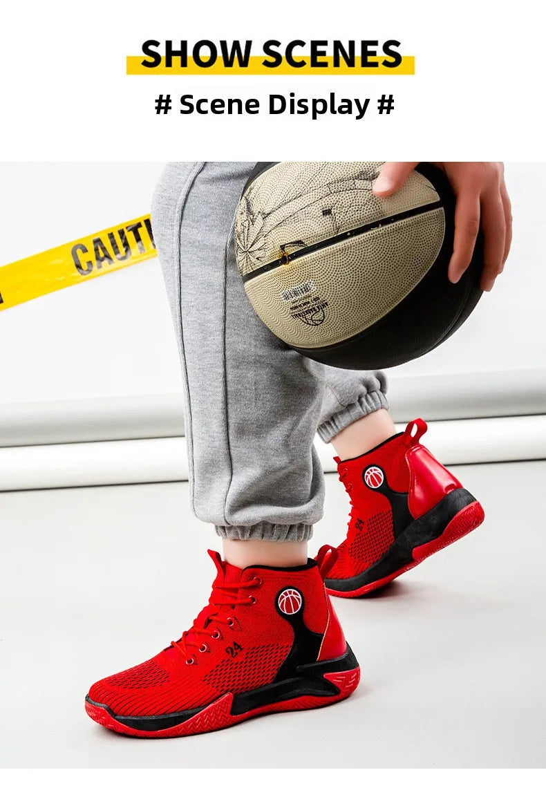 Large Size High Top Sports Shoes Men's Casual Breathable Comfortable Thick Bottom Basketball Shoes Running Shoes
