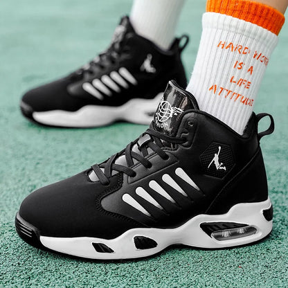 Men's High-Top Basketball Shoes Feature a Breathable Mesh Design for Maximum Comfort Outdoor Shock-Absorbing Running Shoes, High-Rebound Cushioning Technology, Make Running Smoother and More Comfortable, Enhance Support, Styl