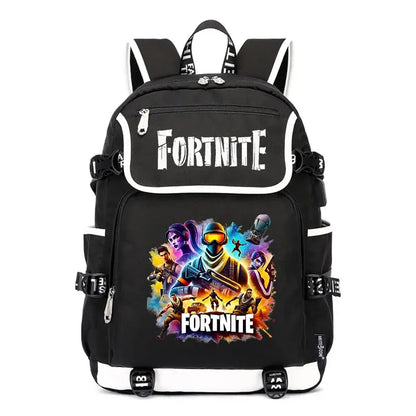 Fortnites Large Capacity Backpack Casual Shoulder Bag with USB Port Unisex Anime Students Schoolbag New Stylish Stationery Gift